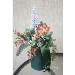 Zöld-arany vibráló mini asztaldíszek