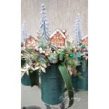 Zöld-arany vibráló mini asztaldíszek