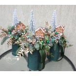 Zöld-arany vibráló mini asztaldíszek