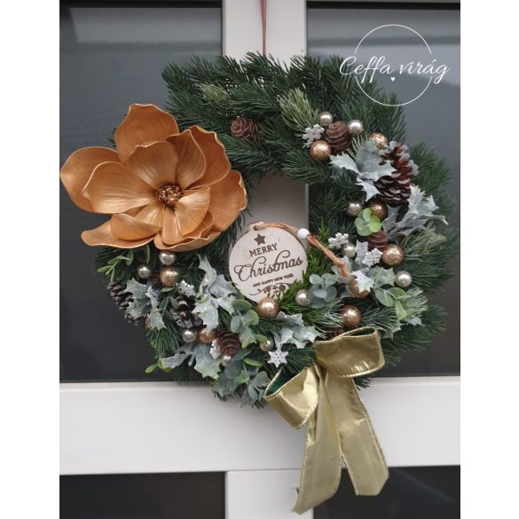 Aranyvirág karácsonyi ajtódísz