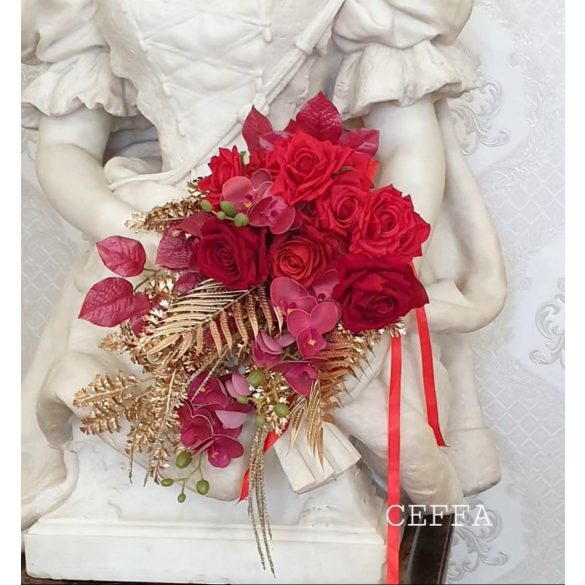 Aranyló tűz menyasszonyi csokor