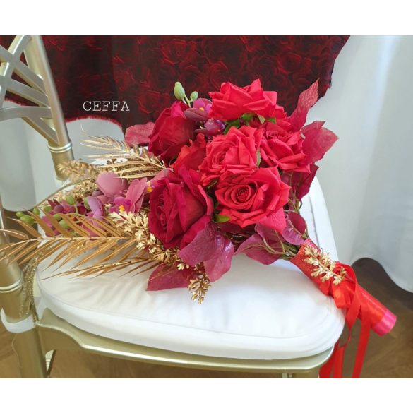 Aranyló tűz menyasszonyi csokor