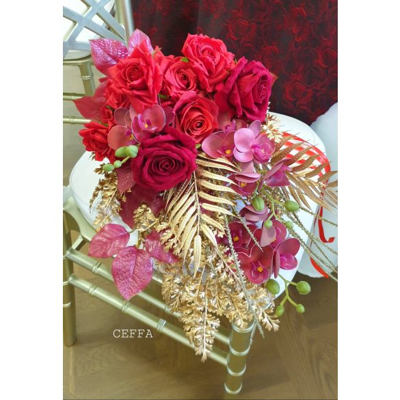 Aranyló tűz menyasszonyi csokor